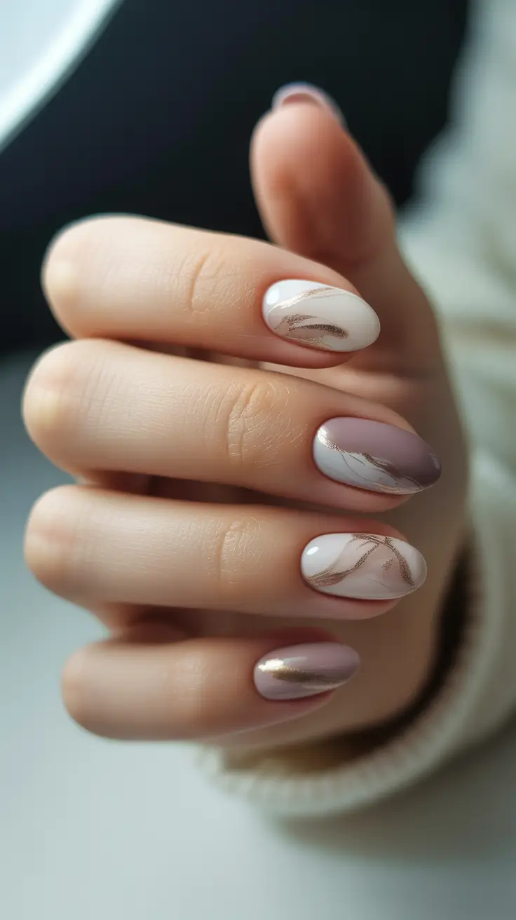 winter holiday nails 2025-2026 rosewood drift