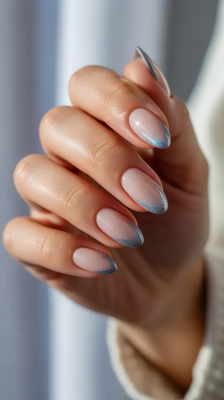winter holiday nails 2025-2026 frost tipped french