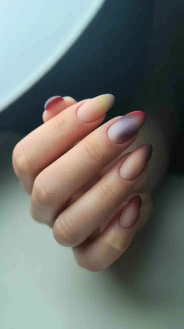 winter holiday nails 2025-2026 velvet gradient