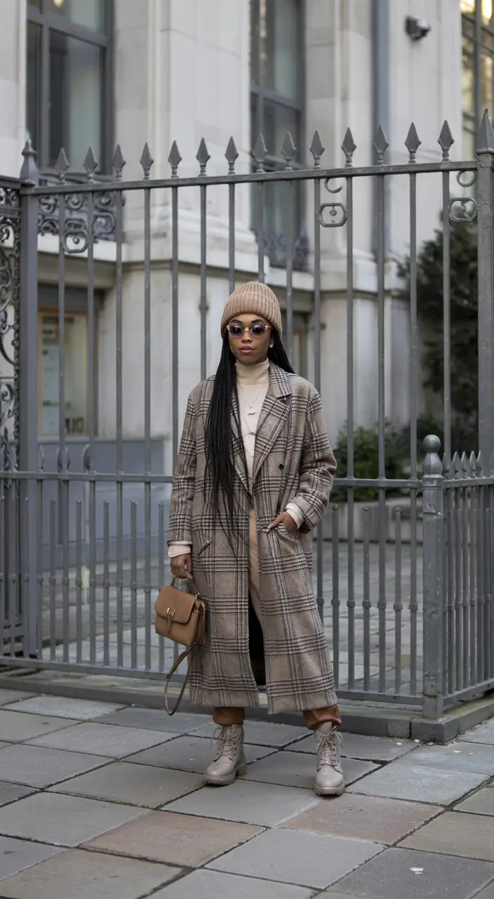 winter outfits blackgirl Classic Checks with Timeless Neutrals