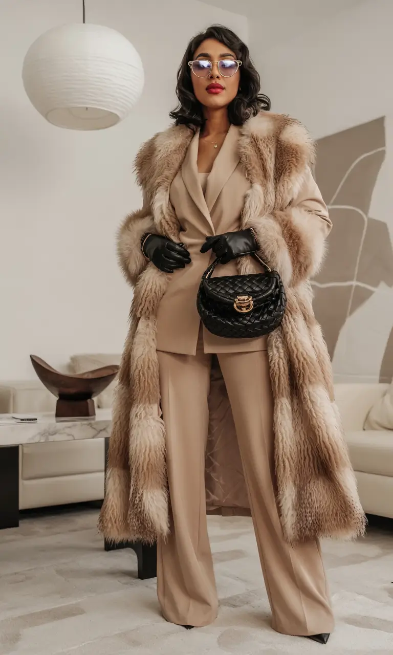 winter outfits blackgirl Power Luxe in Neutral Layers