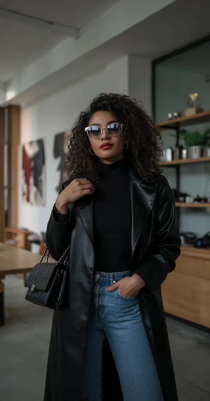 winter outfits blackgirl Classic Black with Denim Cool