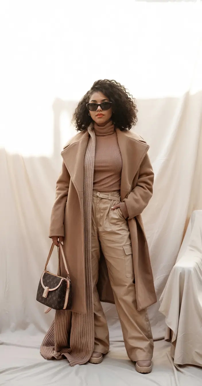 winter outfits black girl Timeless Beige Layers with Effortless Elegance