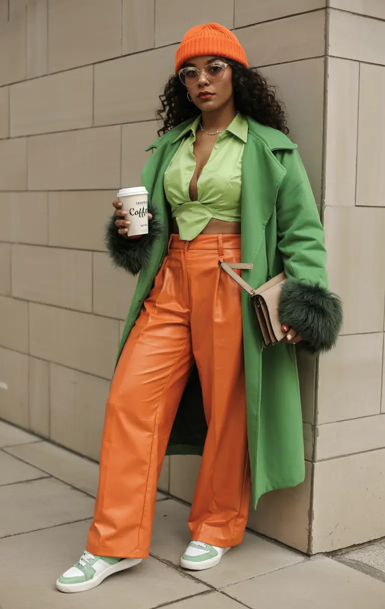 winter outfits black girl Vibrant Color Play for Bold Winter Days