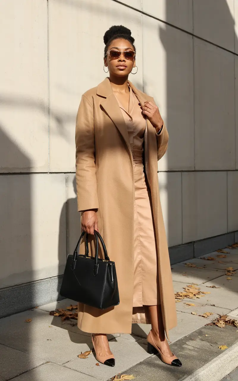 winter outfits blackgirl Timeless Camel Coat Elegance