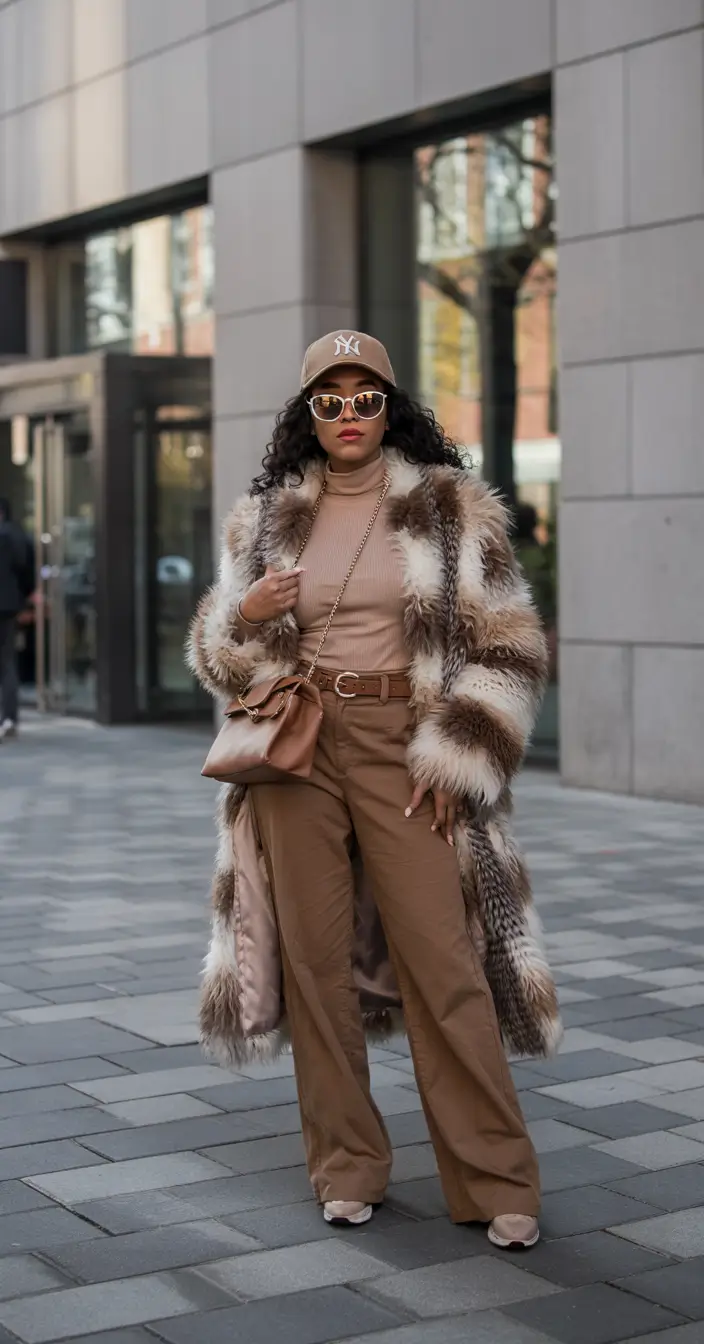 winter outfits blackgirl Monochrome Layers with Street Luxe Vibes