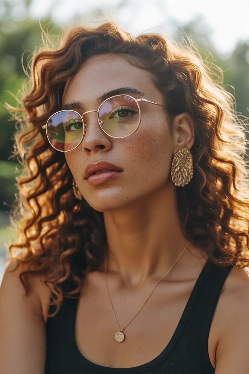 auburn hair color Golden Auburn Curly Halo