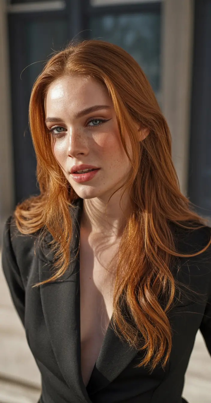 auburn hair color Light Copper Auburn Polished Layers