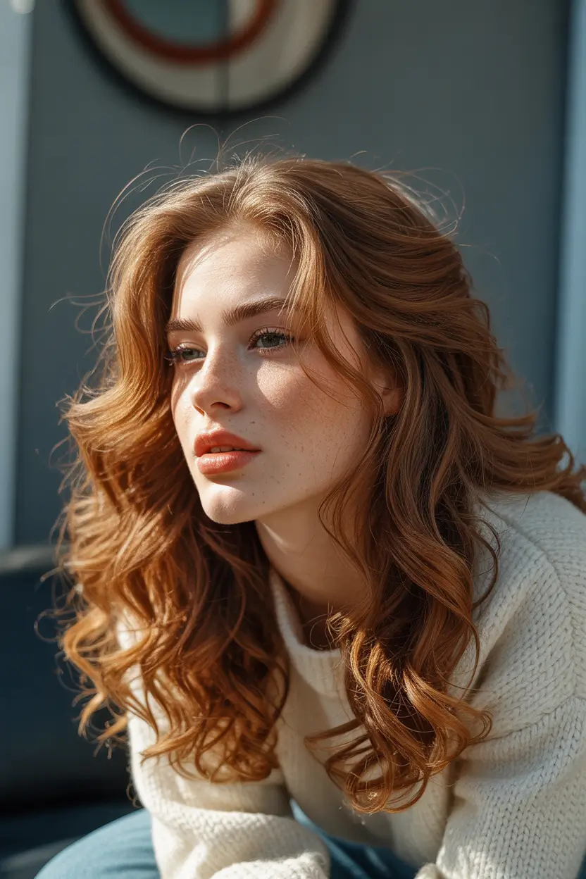 auburn hair color Warm Medium Auburn Waves