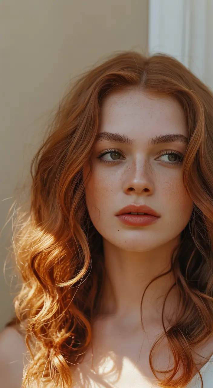 auburn hair color Golden Auburn Loose Curly Flow