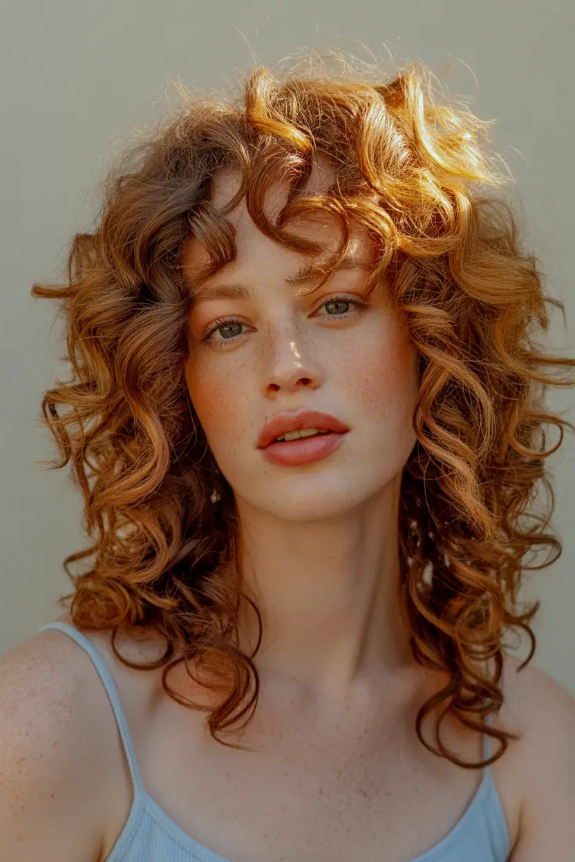 auburn hair color Golden Auburn Curly Definition
