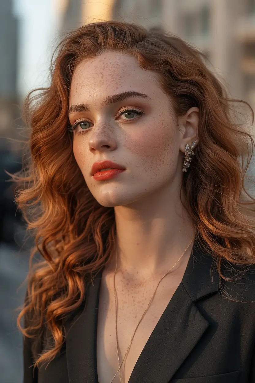 auburn hair color Rich Auburn City Waves