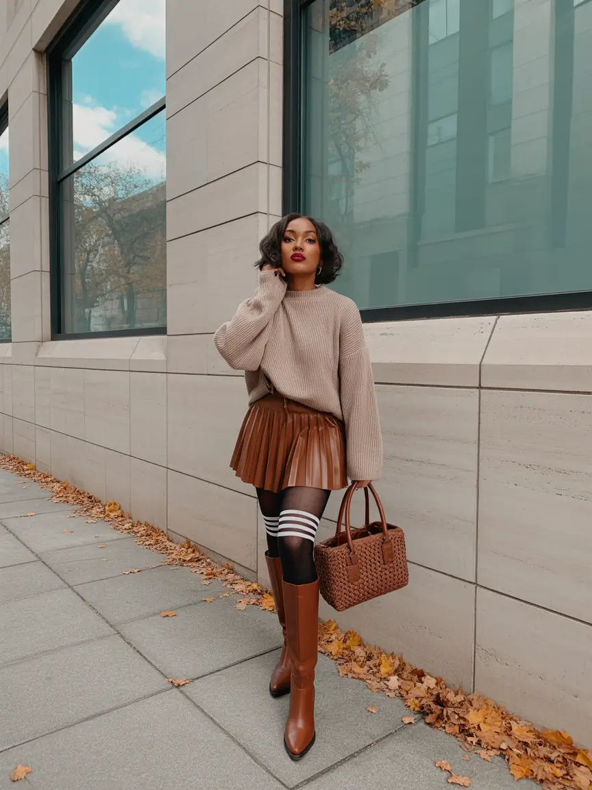 beach vacation outfits 2026 autumn sunsets and leather pleats