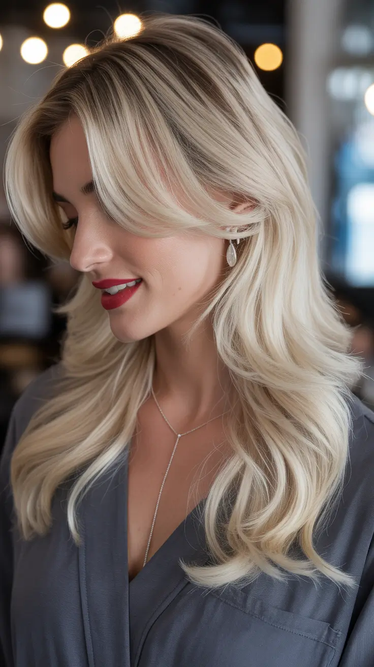 blonde hair color Soft Cream Blonde With Movement And Lightness