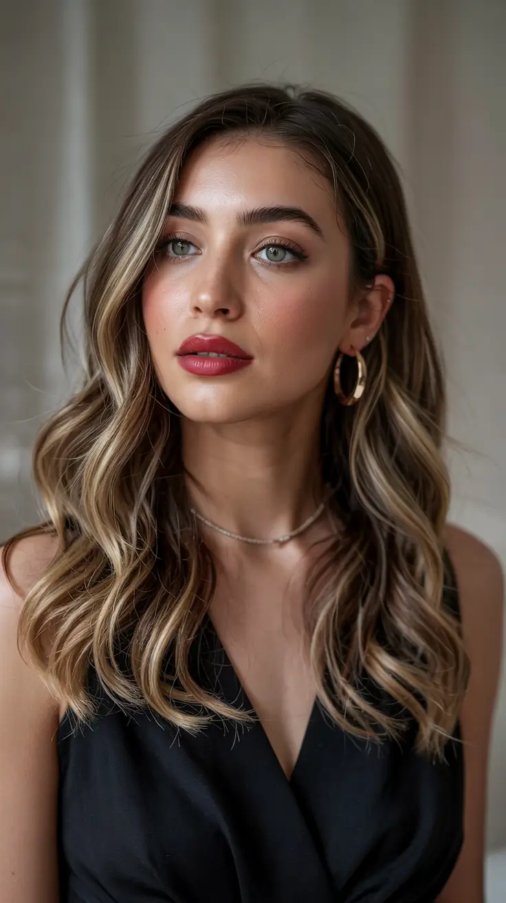 blonde hair color Soft Rooted Beige Blonde With Sculpted Waves