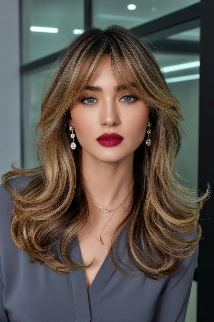 blonde hair color Dimensional Brunette Blonde With Face Framing Lift