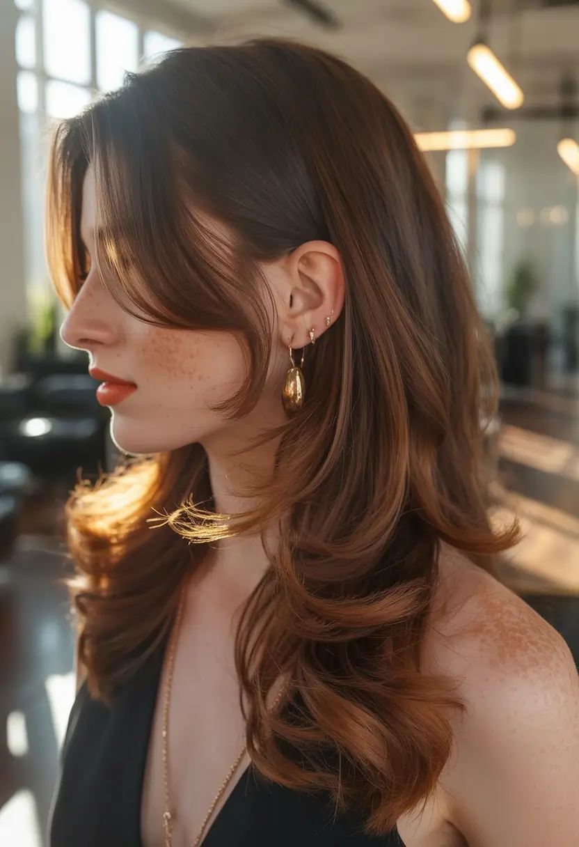 Brown hair colors Rich Coffee Brown With Subtle Caramel Veiling