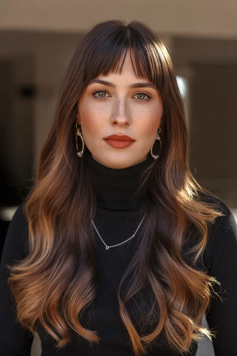 Brown hair colors Deep Espresso Brown With Framed Golden Ends