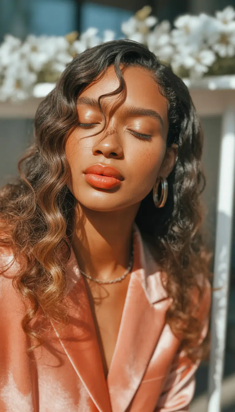 Brown hair colors Golden Caramel Waves For Rich Brown Radiance