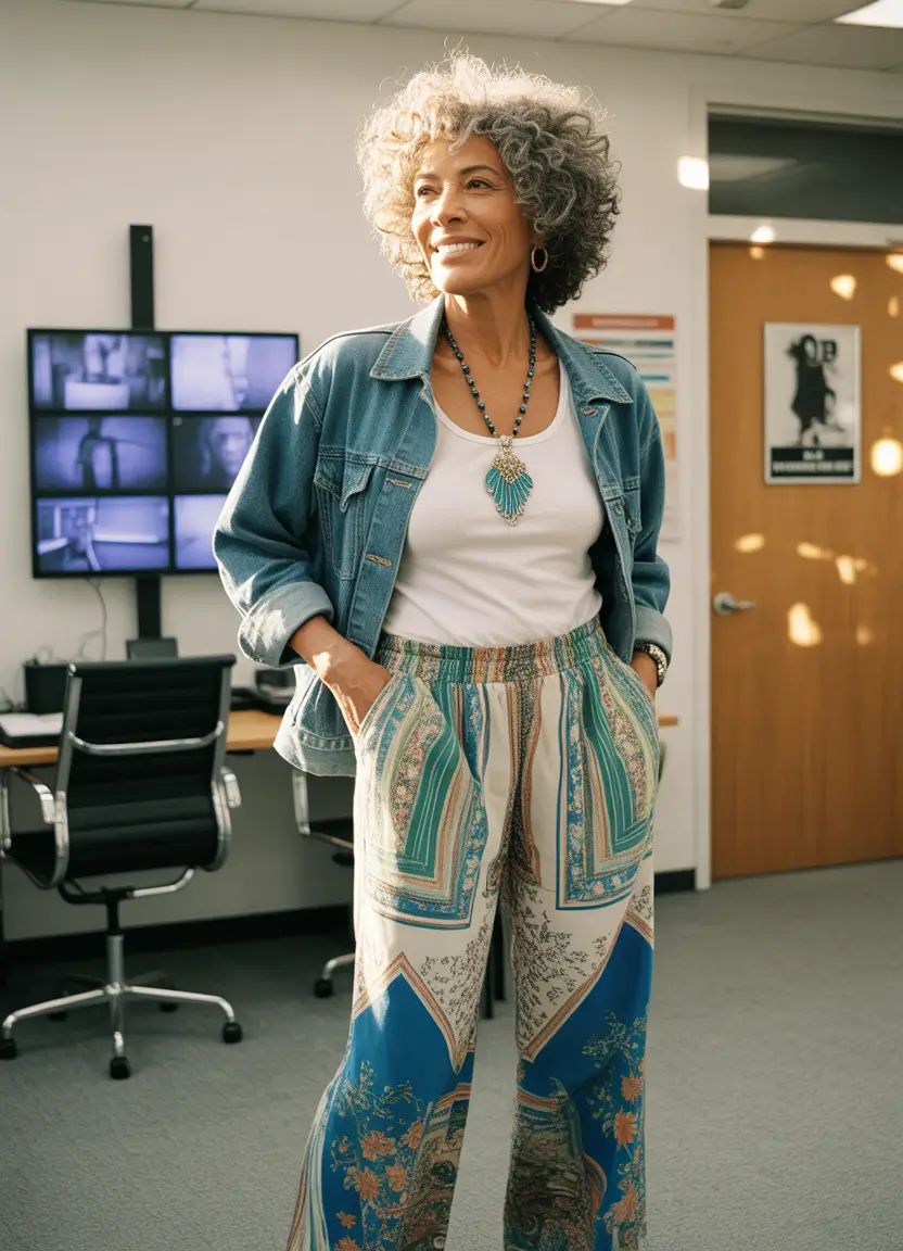 Casual outfits for women over 50 in 2026 Boho Weekend Ease With Denim Charm