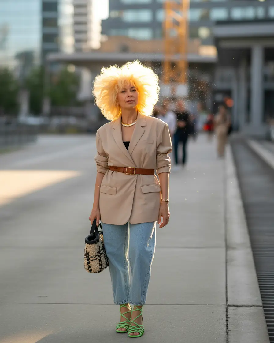 Casual outfits for women over 50 in 2026 Blazer Belted Chic With Fresh Urban Energy