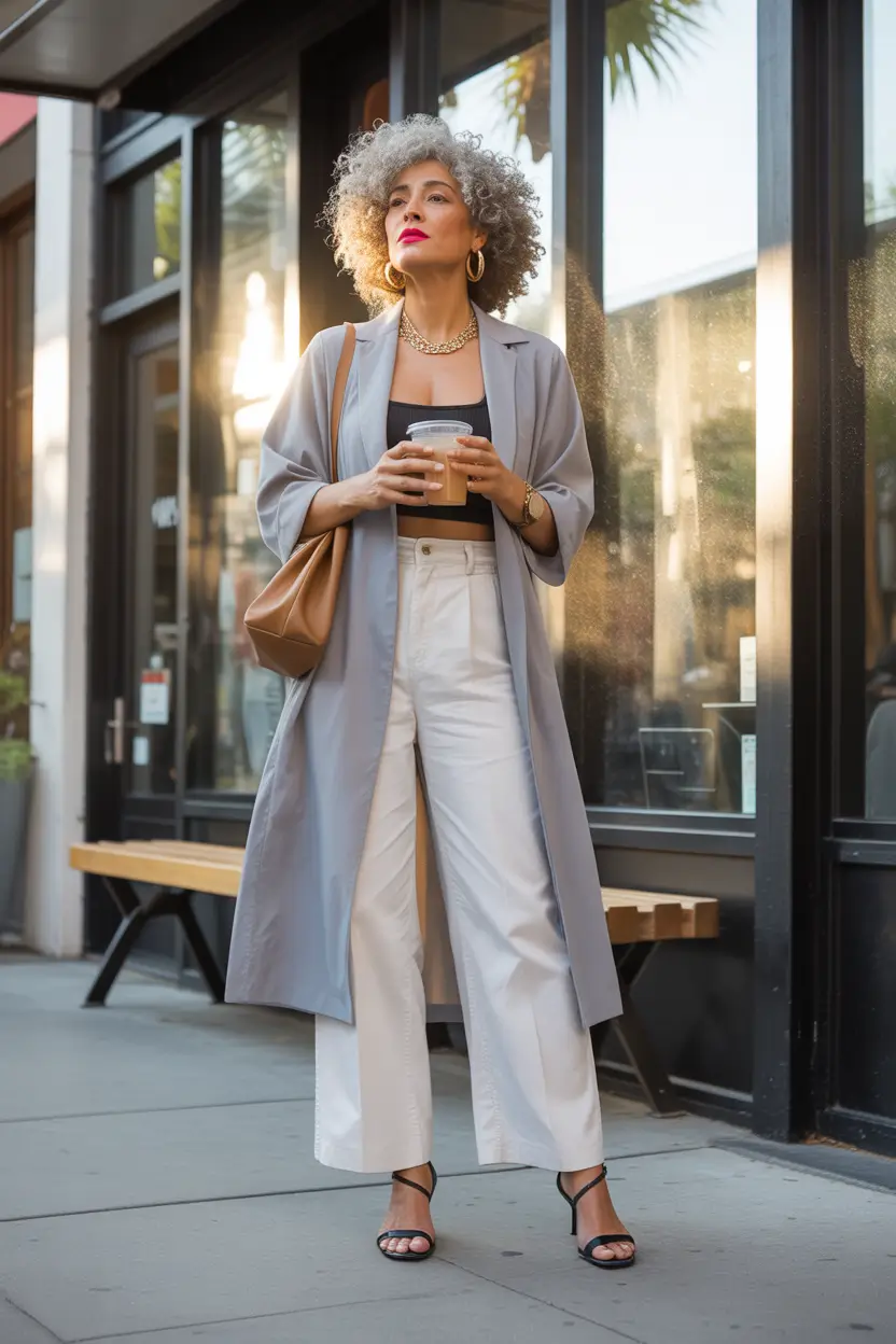 Casual outfits for women over 50 in 2026 Minimalist Grace With a Splash of City Light