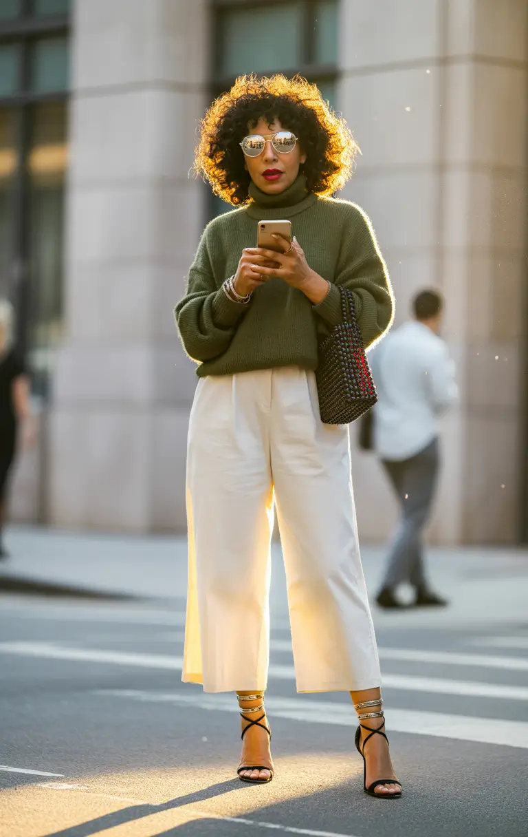 casual outfits for women over 50 in 2026 city green and crisp white