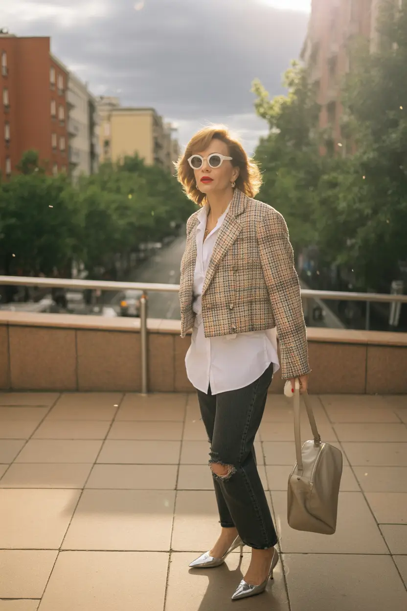 casual outfits for women over 50 in 2026 chic layers with a modern crop