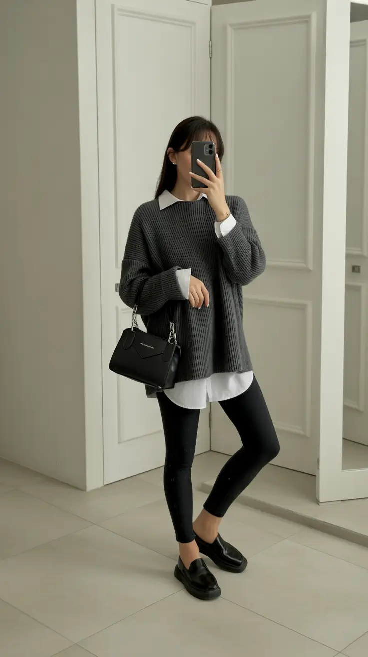 legging outfits Layered Charcoal Classic