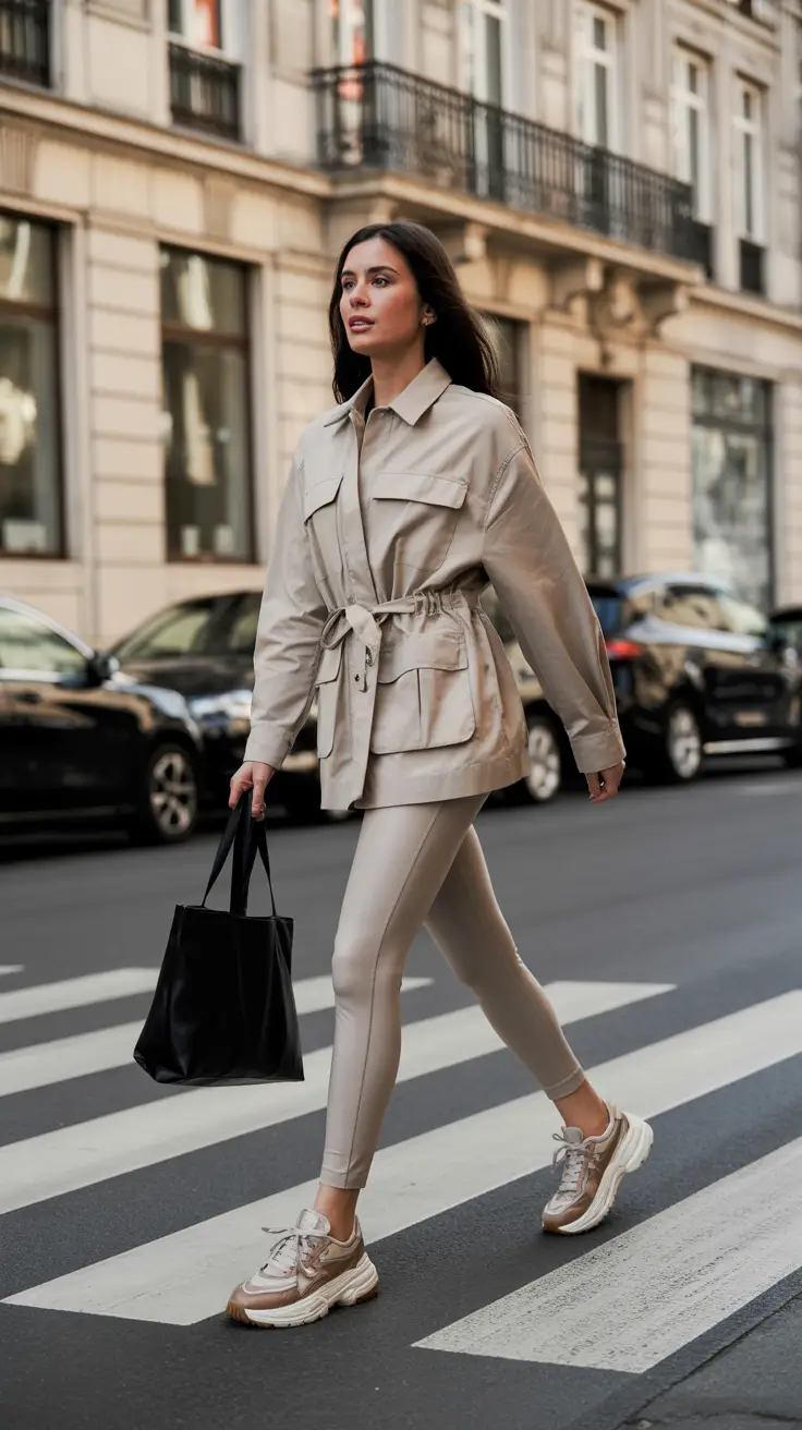 legging outfits Modern Utility in Taupe
