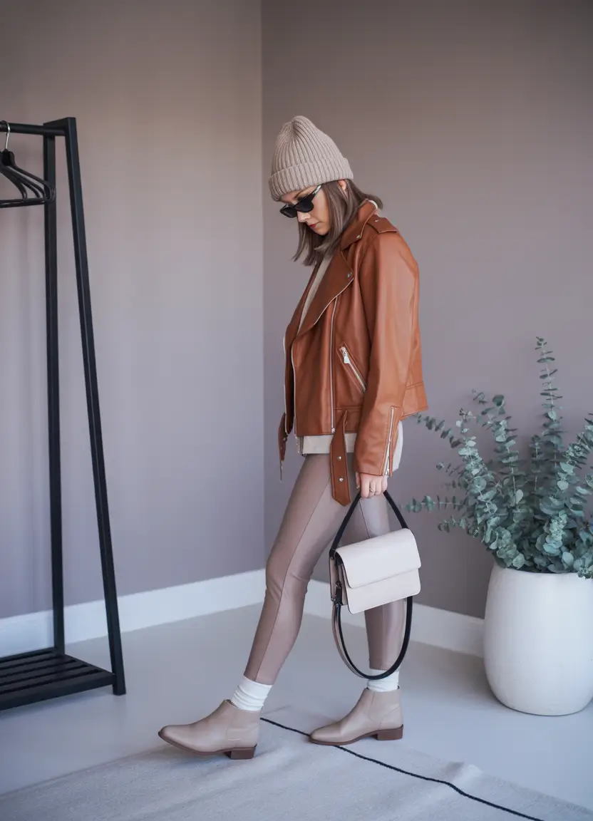 legging outfits Warm Caramels and Transitional Vibes