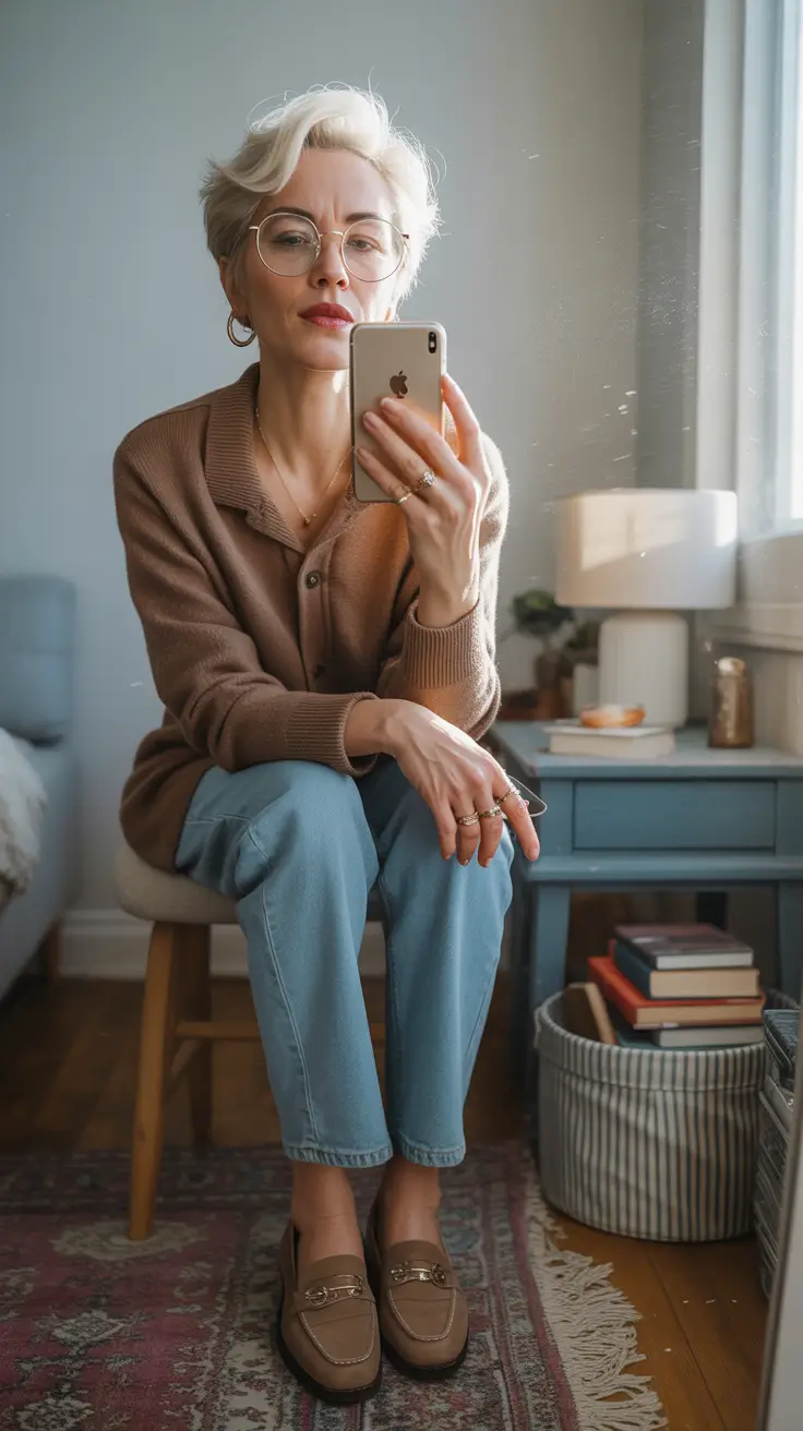 Outfits for Women Over 40 Cozy Minimalism With a Soft Morning Glow