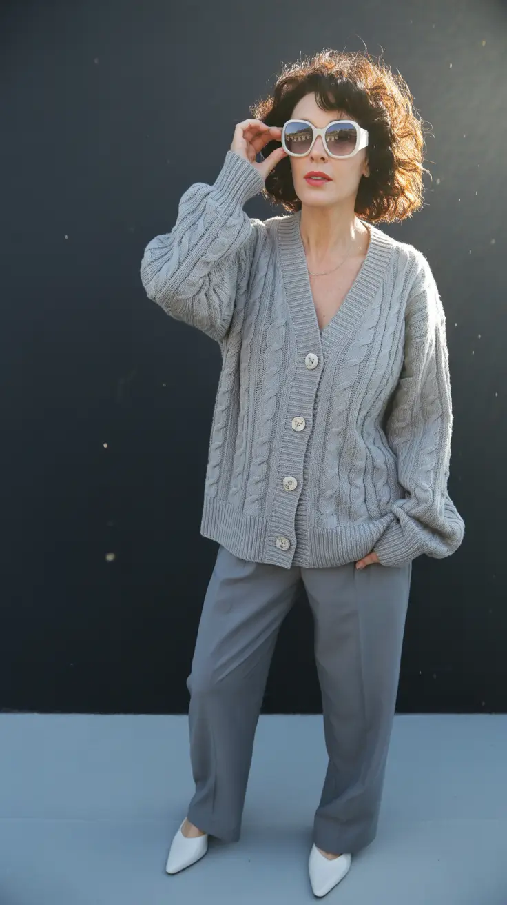 Outfits for Women Over 40 Monochrome Cool With Vintage Glam