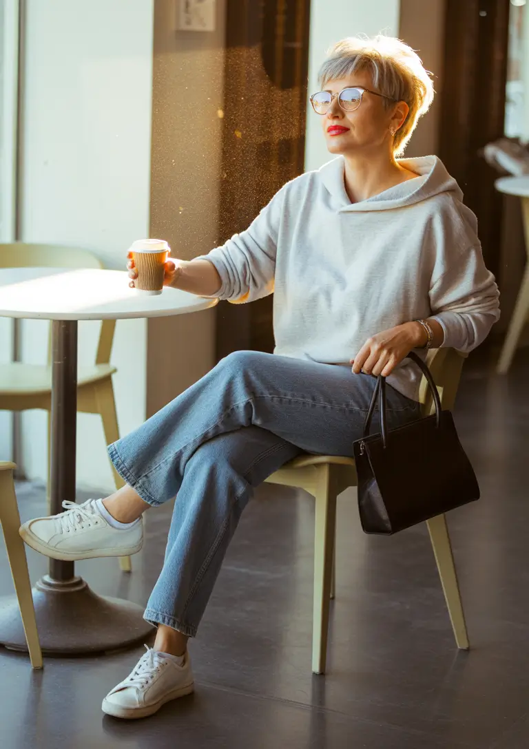 Outfits for Women Over 40 Relaxed Denim and Daylight Ease