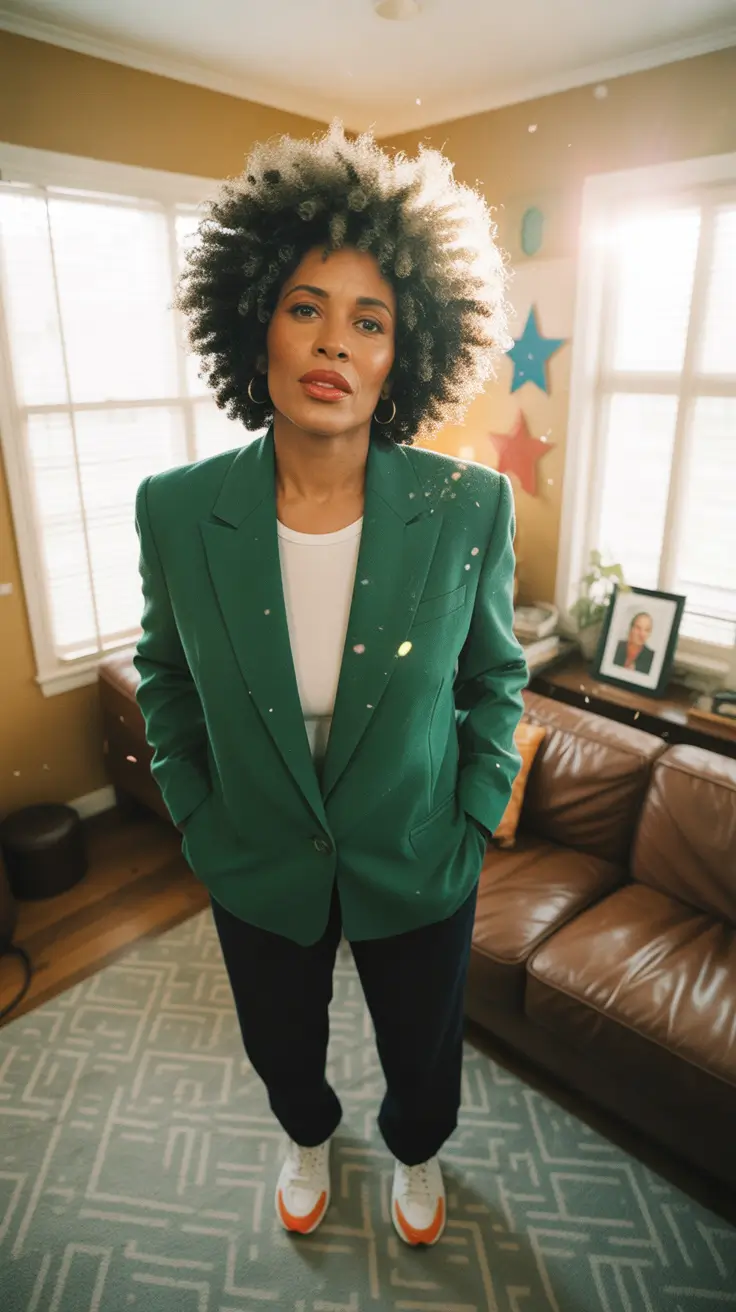 Outfits for Women Over 40 Sleek Green Power With Street Smart Ease