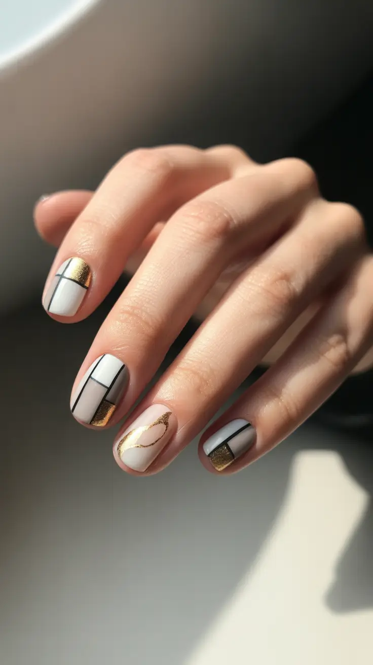 christmas-nail-colors-2025 gilded-geometry-elegance