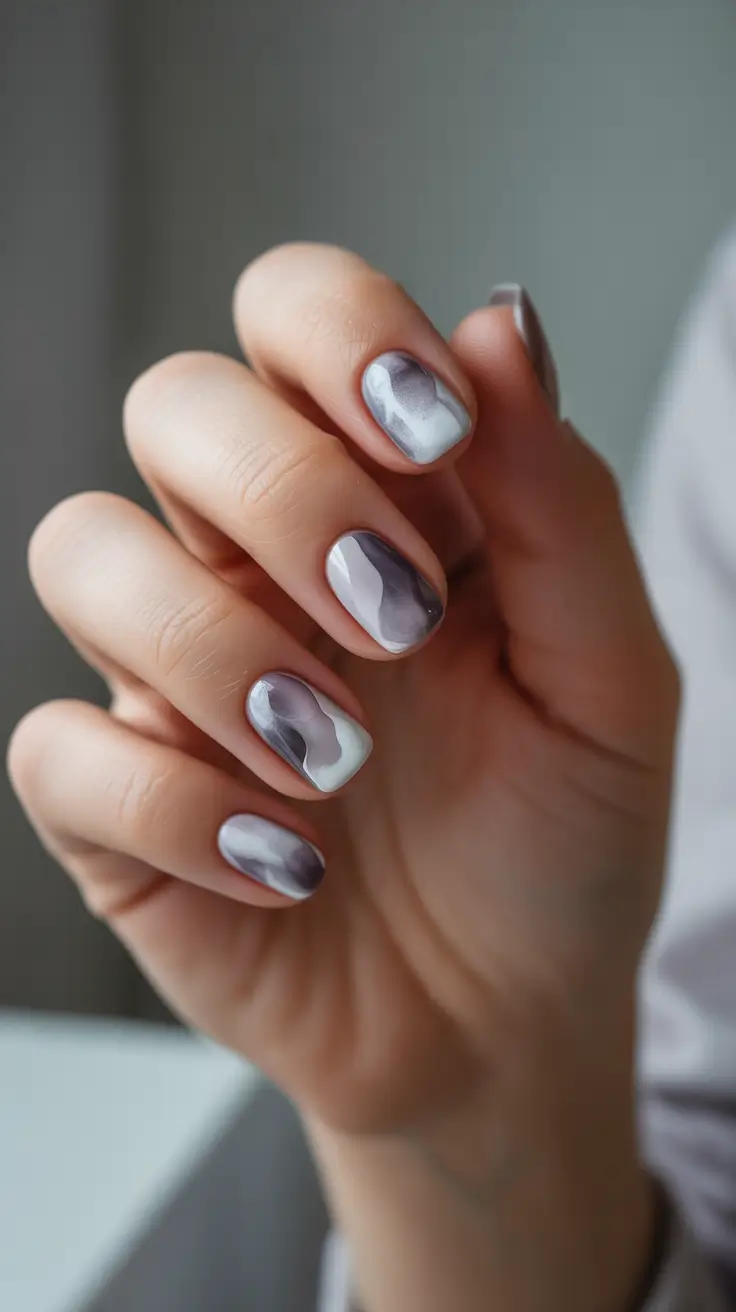christmas-nail-colors-2025 smoky-silver-veil