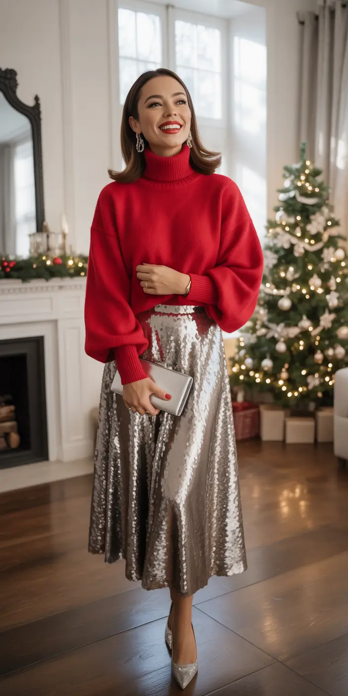 christmas outfit 2025 silver glow