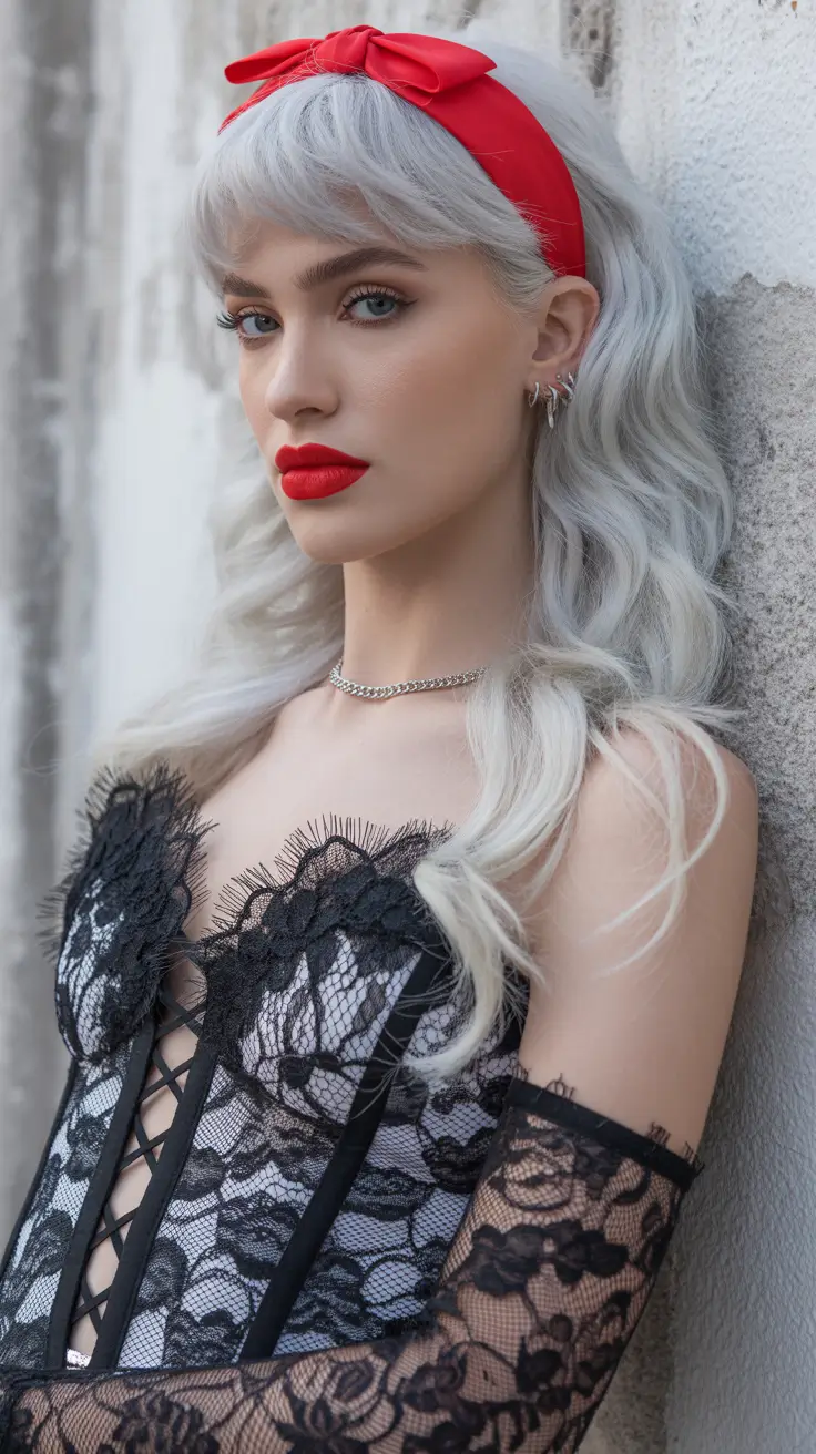 christmas party hairstyles trends 2025 Frosted Silver Romance
