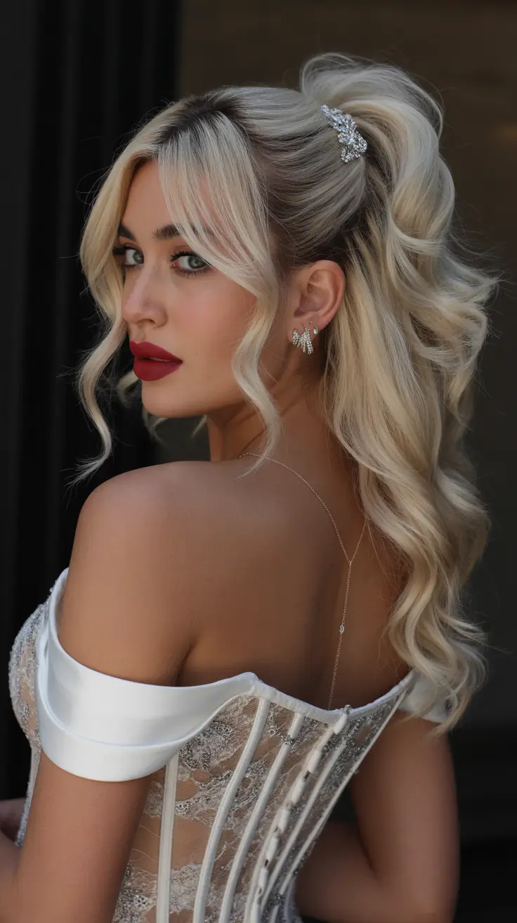 christmas party hairstyles trends 2025 Modern Holiday Ponytail