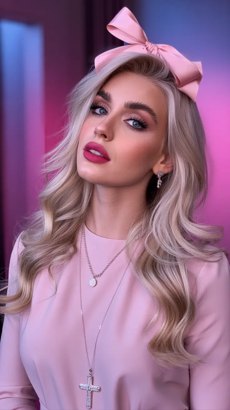 christmas party hairstyles trends 2025 Pink Bow Glamour