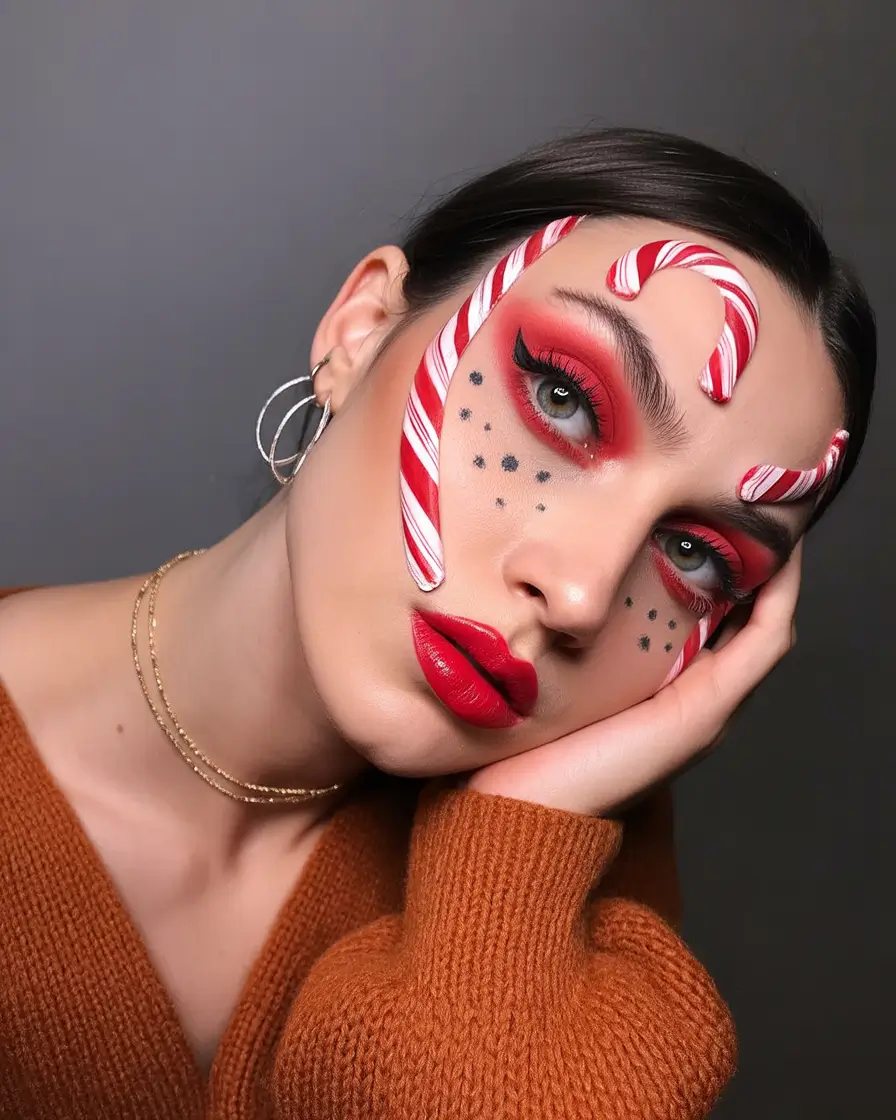 christmas party hairstyles trends 2025 Peppermint Edge with Sleek Shine