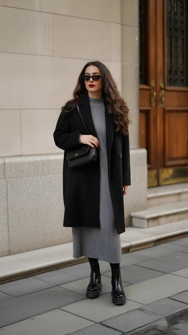 cold weather outfits 2026 Minimal Elegance in Monochrome Gray
