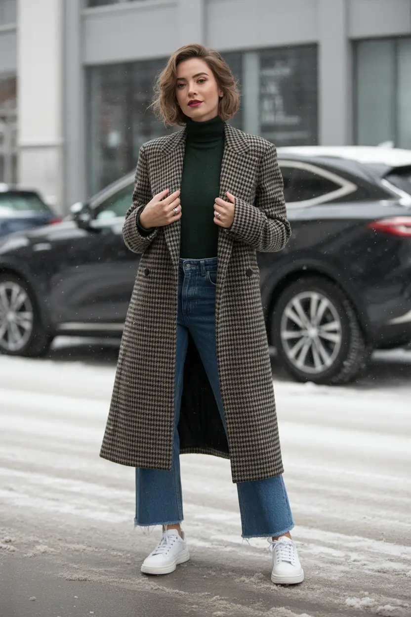 cold weather outfits 2026 Heritage Prints Meet Modern Denim