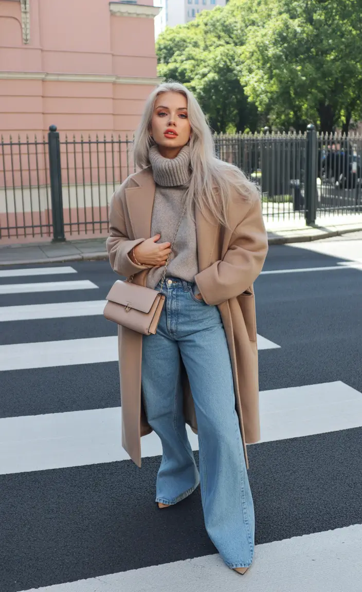 cold weather outfits 2026 Warm Neutrals Meet Effortless Denim
