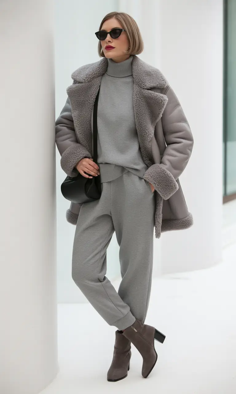 Cozy outfits to Wear in December 2025 Soft Power in Monochrome Gray