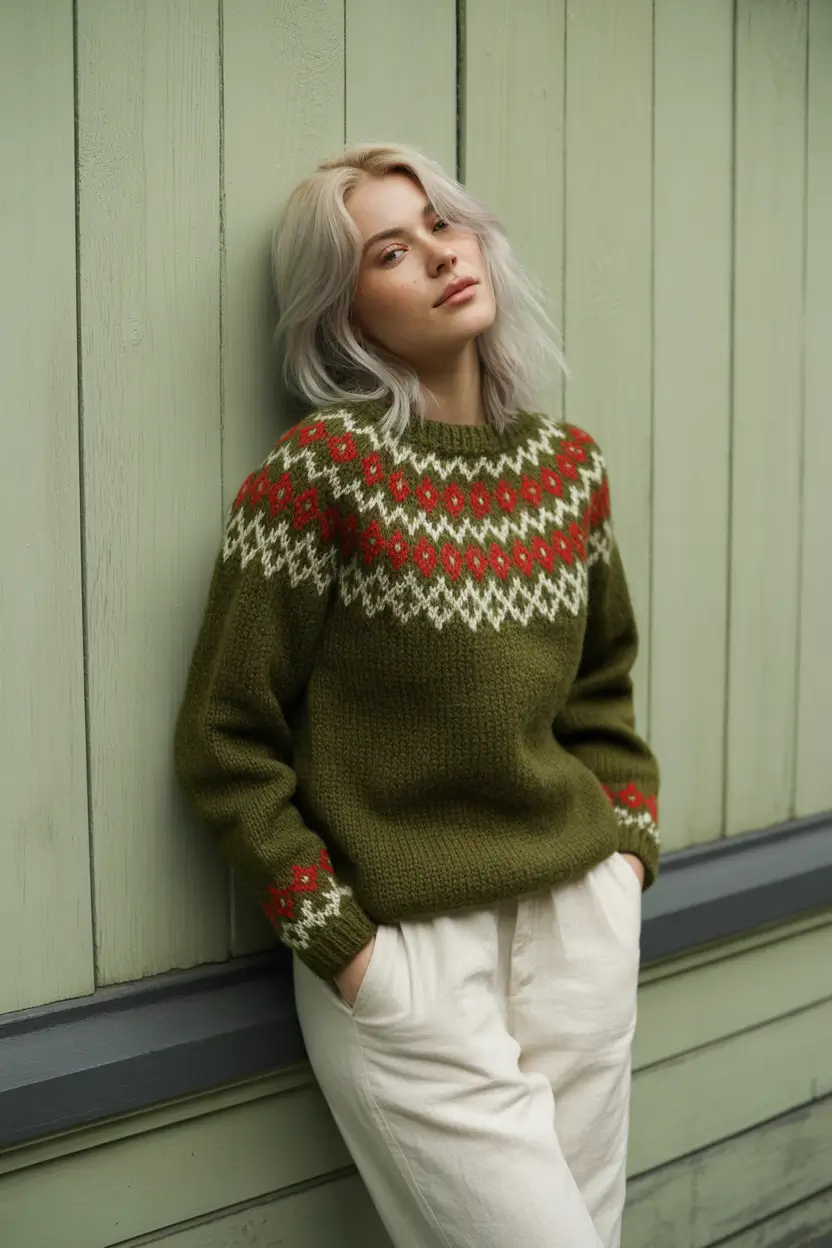 sweater outfits 2026 Nordic Nostalgia