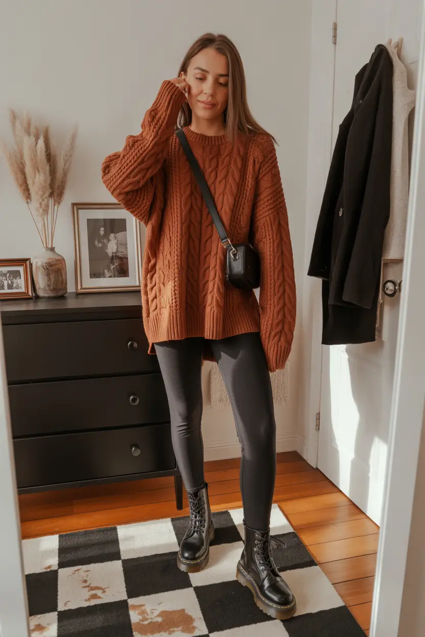 sweater outfits 2026 Cable-Knit Confidence