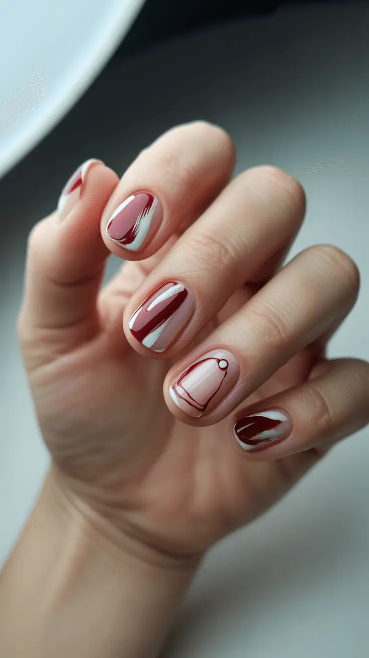 simple christmas nails modern red with festive flair