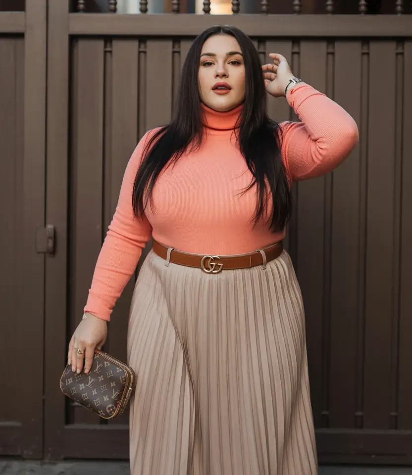 plus size outfits Soft Coral Confidence